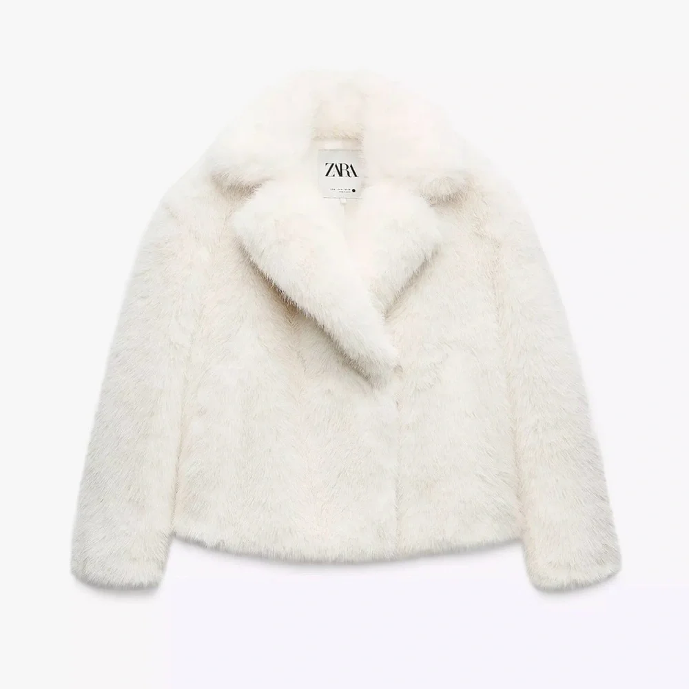 Zara faux fur size S color Ecru - Picture 1 of 1